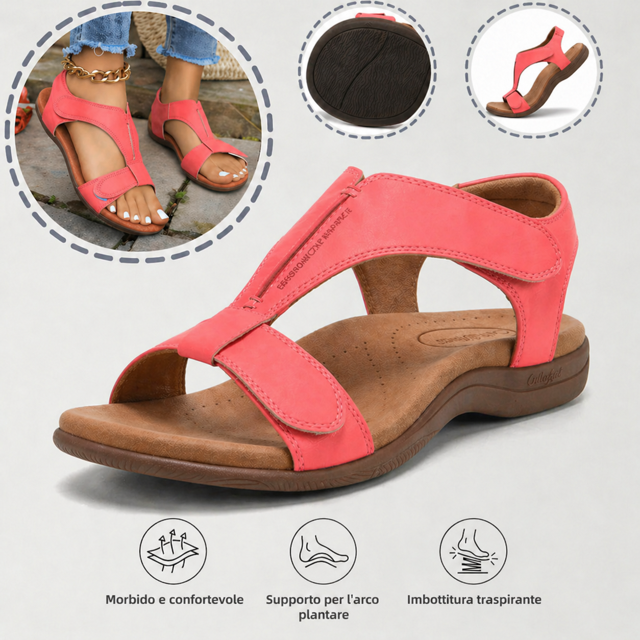 🎁Offerta a tempo limitato: 30% di sconto 🔴Sandali aperti in punta regolabili 🦶Eleganti e comodi, proteggono i tuoi piedi ✅Disponibili in diverse taglie