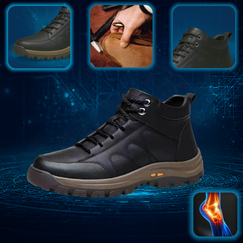 🐂 Scarpe da uomo in pelle di vitello, cucite a mano in Australia 👞 Sollievo dal dolore intelligente tramite intelligenza artificiale, facili da indossare e da togliere ✅ Correttive a tutto tondo- impermeabili e antiscivolo