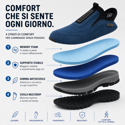 🔷Sconto del 30% oggi: non perdete l'occasione! ⬛Nuove scarpe ortopediche in pelle scamosciata, morbide, comode, impermeabili e antiscivolo, progettate per alleviare il dolore alle gambe.