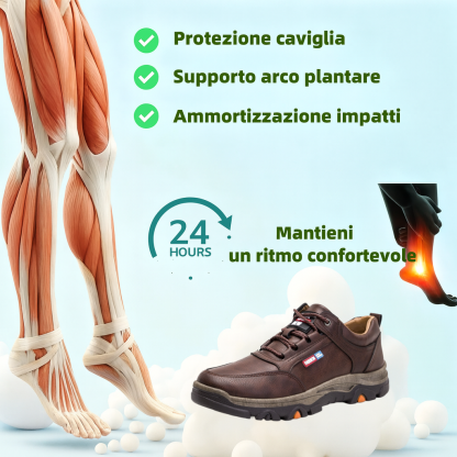 【⏰Sconto del 30% oggi - Scade presto】Scarpe ortopediche dal design ergonomico - Pelle di alta qualità + Cucite a mano ✅ Calzata comoda, impermeabili e antiscivolo👞