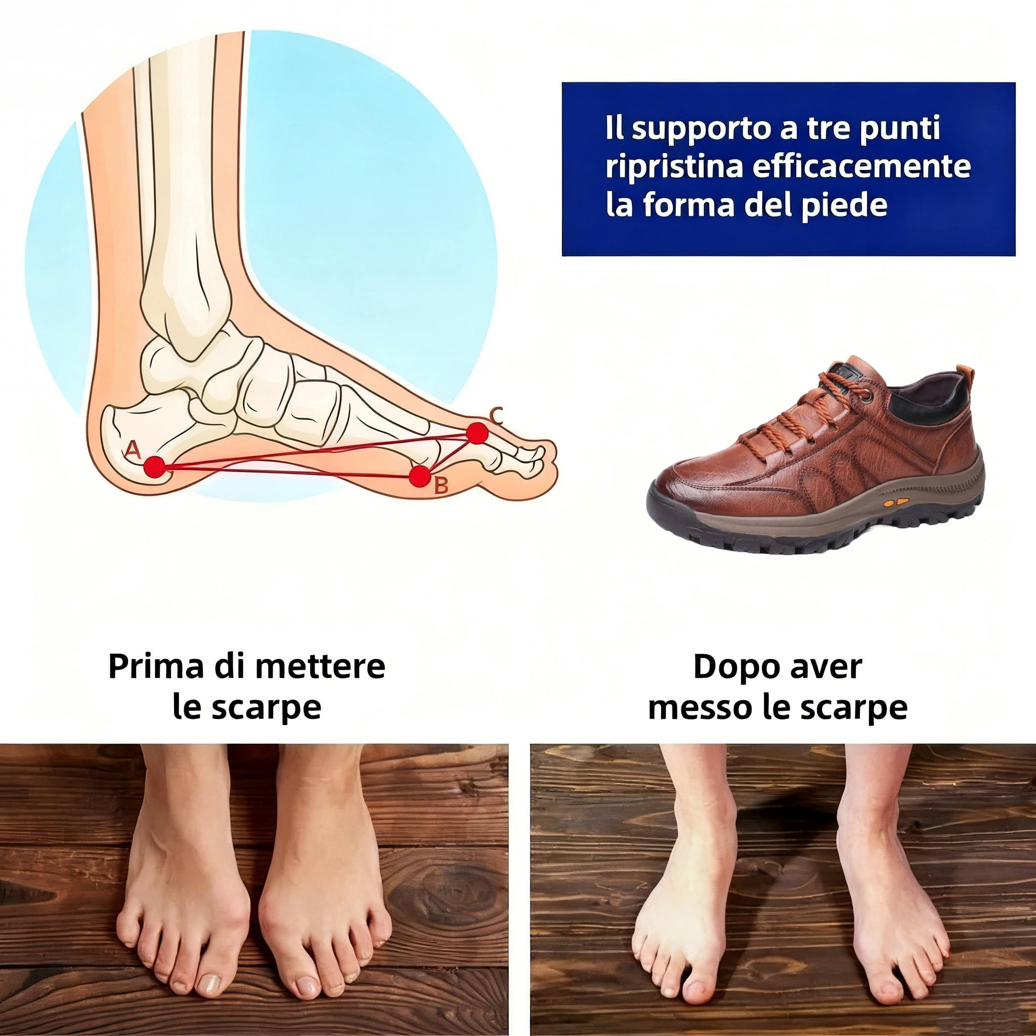 🐂【Correzione intelligente del piede tramite IA】Pelle di alta qualità + cuciture a mano ✅Un must per gli uomini