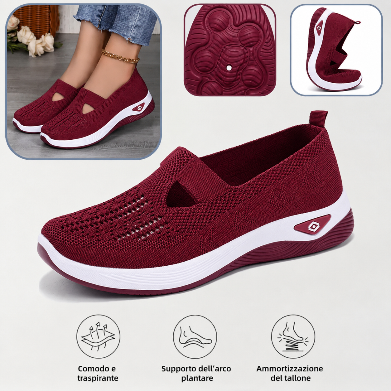 🎉Sono arrivati ​​i nuovi sandali da donna! 👟Solette in memory foam🚶‍♂️ Camminata senza dolore | Supporto ortopedico + Esperienza confortevole