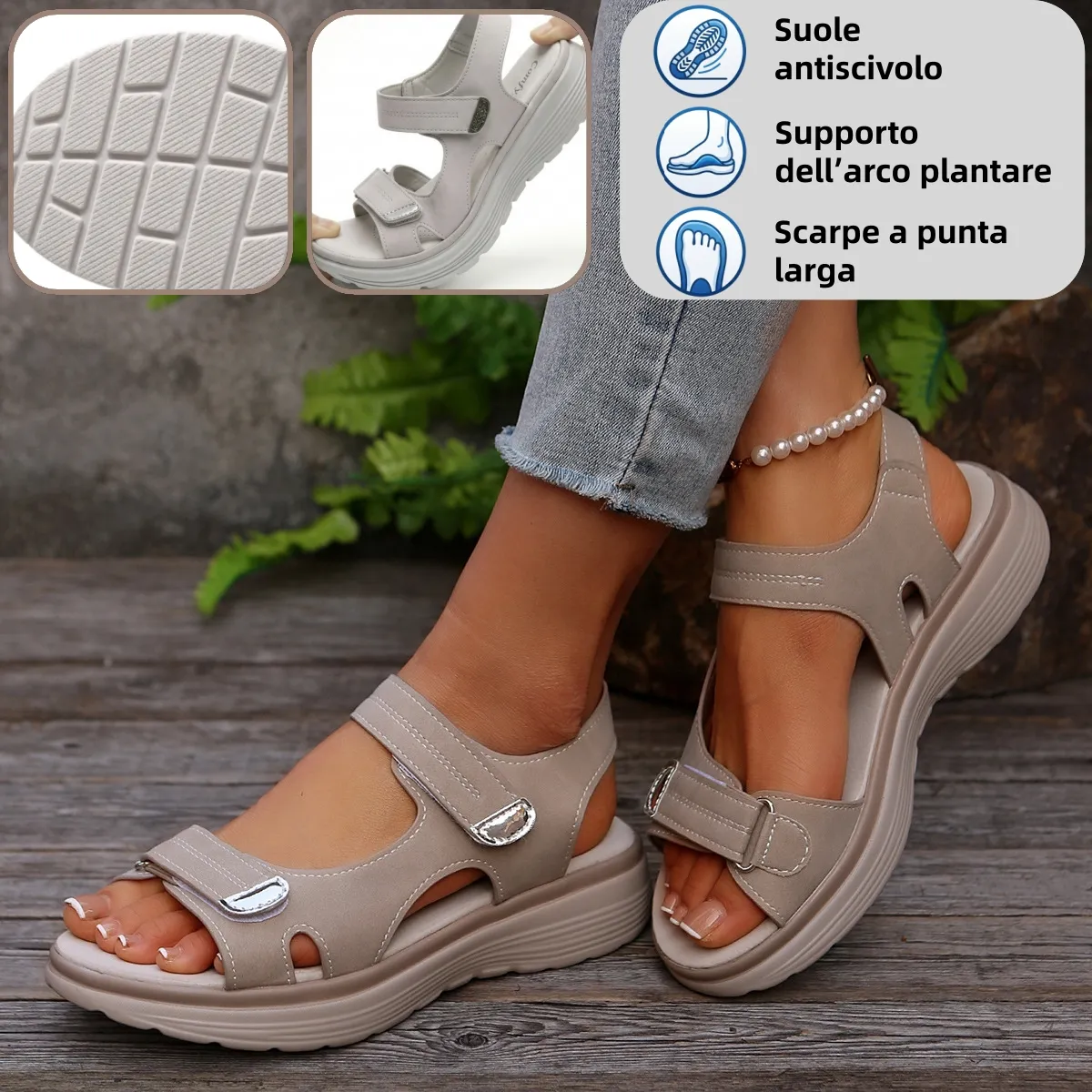 🎉Scarpe ortopediche dal design ergonomico⏰ Sandali da donna leggeri e traspiranti con lacci👞 Gamma completa di taglie: cammina con sicurezza