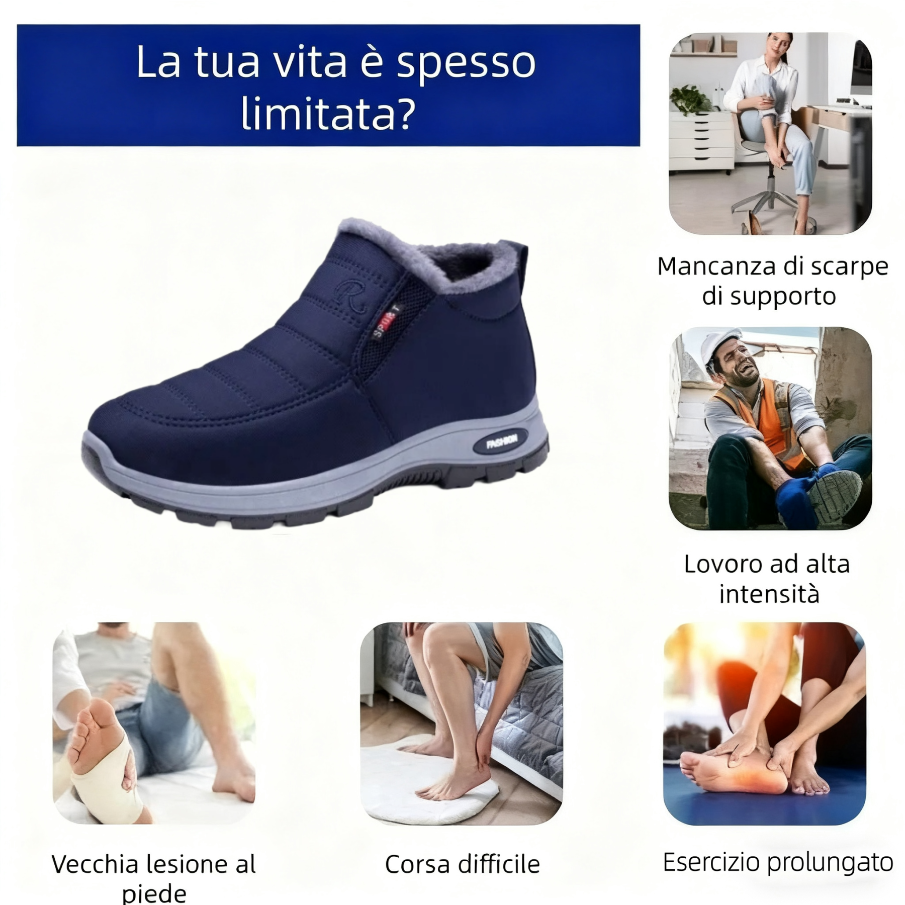 🔥Marchio australiano di lusso ⏰Scarpe ortopediche in pelle scamosciata - Scarpe ortopediche invernali ergonomiche🦶 - Alleviano il dolore ai piedi - Unisex
