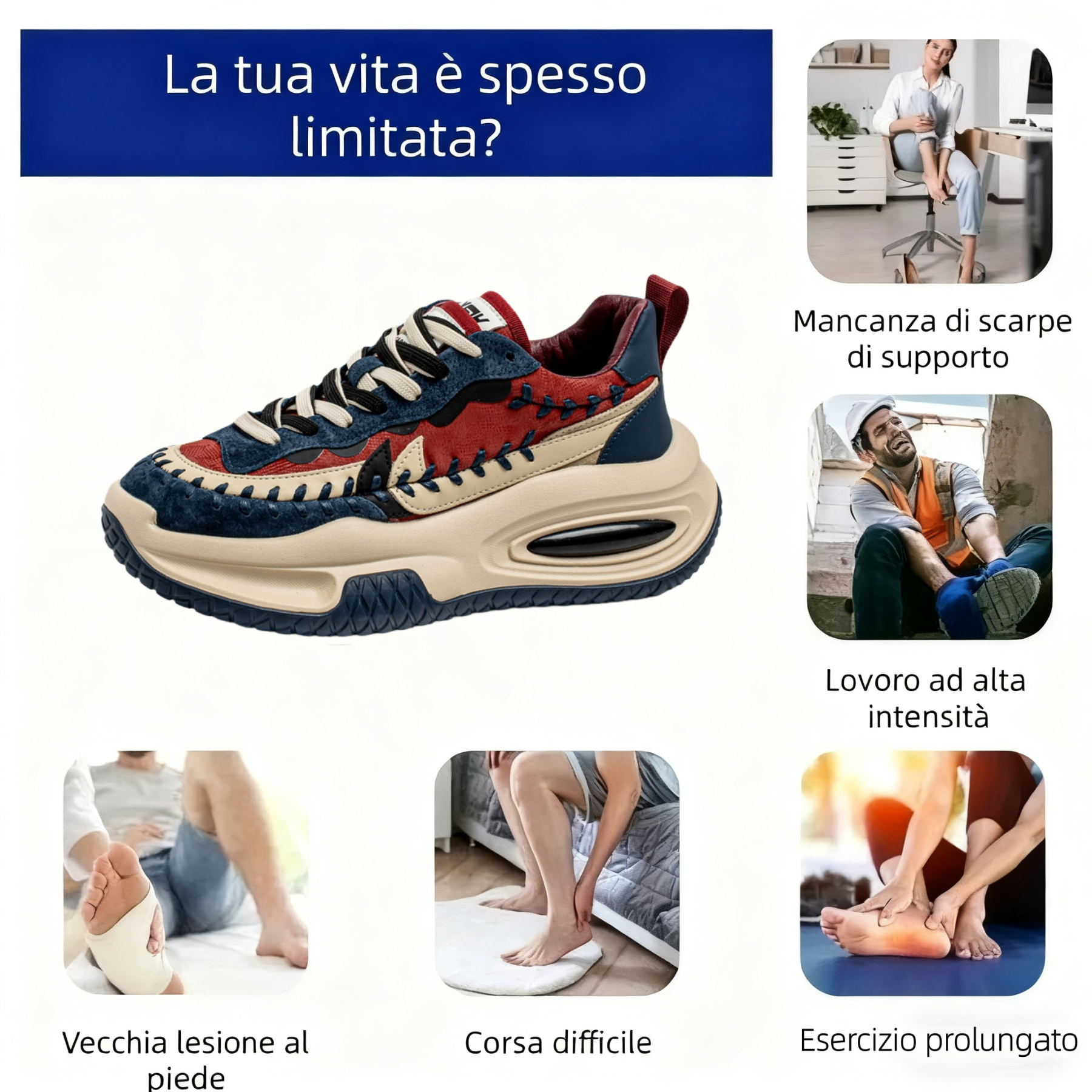 🔥Sconto del 70% l'ultimo giorno, non perdertelo ⏰ Nuove scarpe casual ergonomiche 👞 Supporto dell'arco plantare - camminata comoda