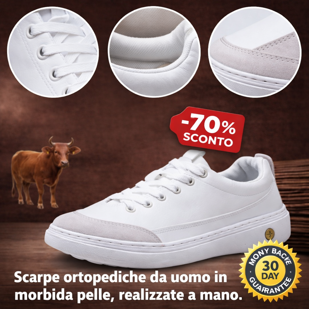 🎁Offerta a tempo limitato: 30% di sconto🔴Scarpe in pelle di alta qualità🦶Alleviano il dolore ai piedi e la fascite plantare - Impermeabili e antiscivolo✅Disponibili in diverse taglie