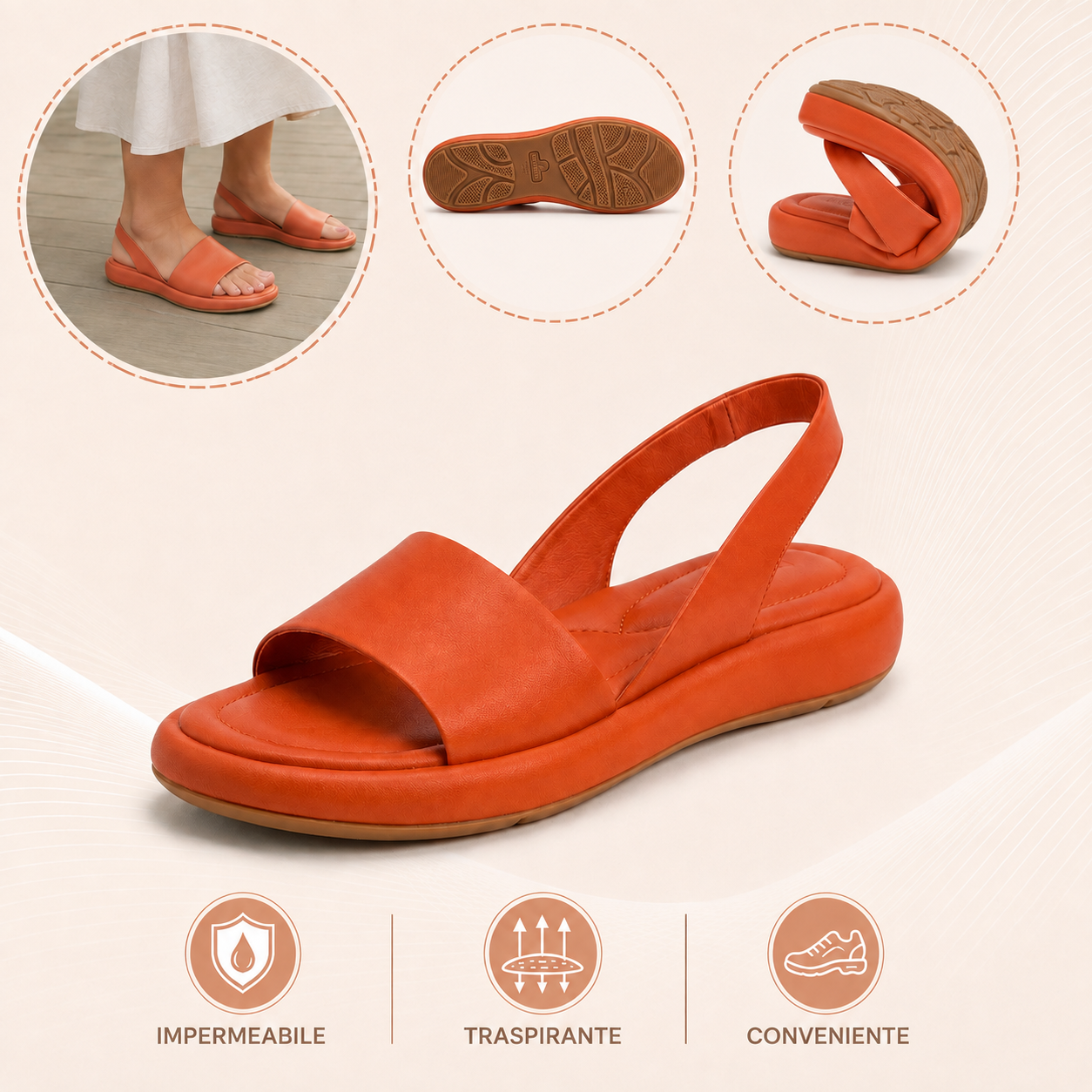 ⏰Ultimo giorno! Sconto del 30% - Non perdete l'occasione! ✅ Sandali comodi con supporto plantare per alleviare il dolore ai piedi - Design ergonomico