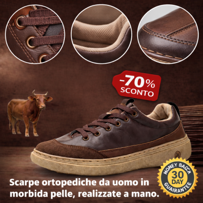 🎁Offerta a tempo limitato: 30% di sconto🔴Scarpe in pelle di alta qualità🦶Alleviano il dolore ai piedi e la fascite plantare - Impermeabili e antiscivolo✅Disponibili in diverse taglie