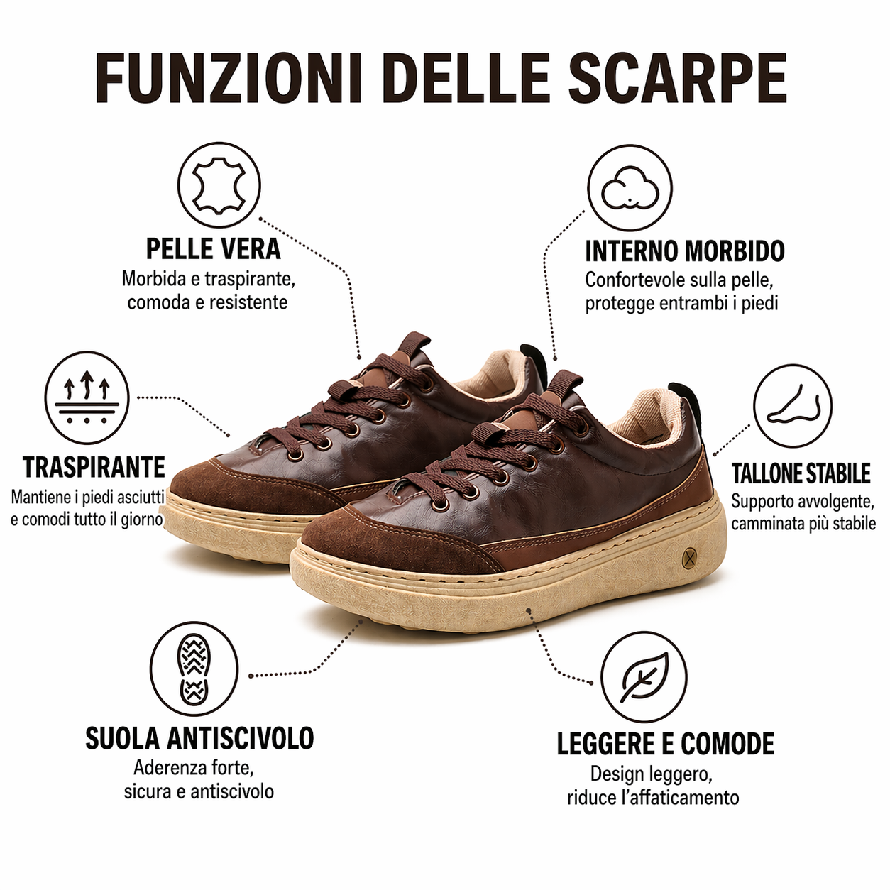 🔥Scarpe ortopediche da uomo: supporto per l'arco plantare, tallone piatto, ideali per chi soffre di fascite plantare 👟Facili e comode a ogni passo, senza dolore ✅