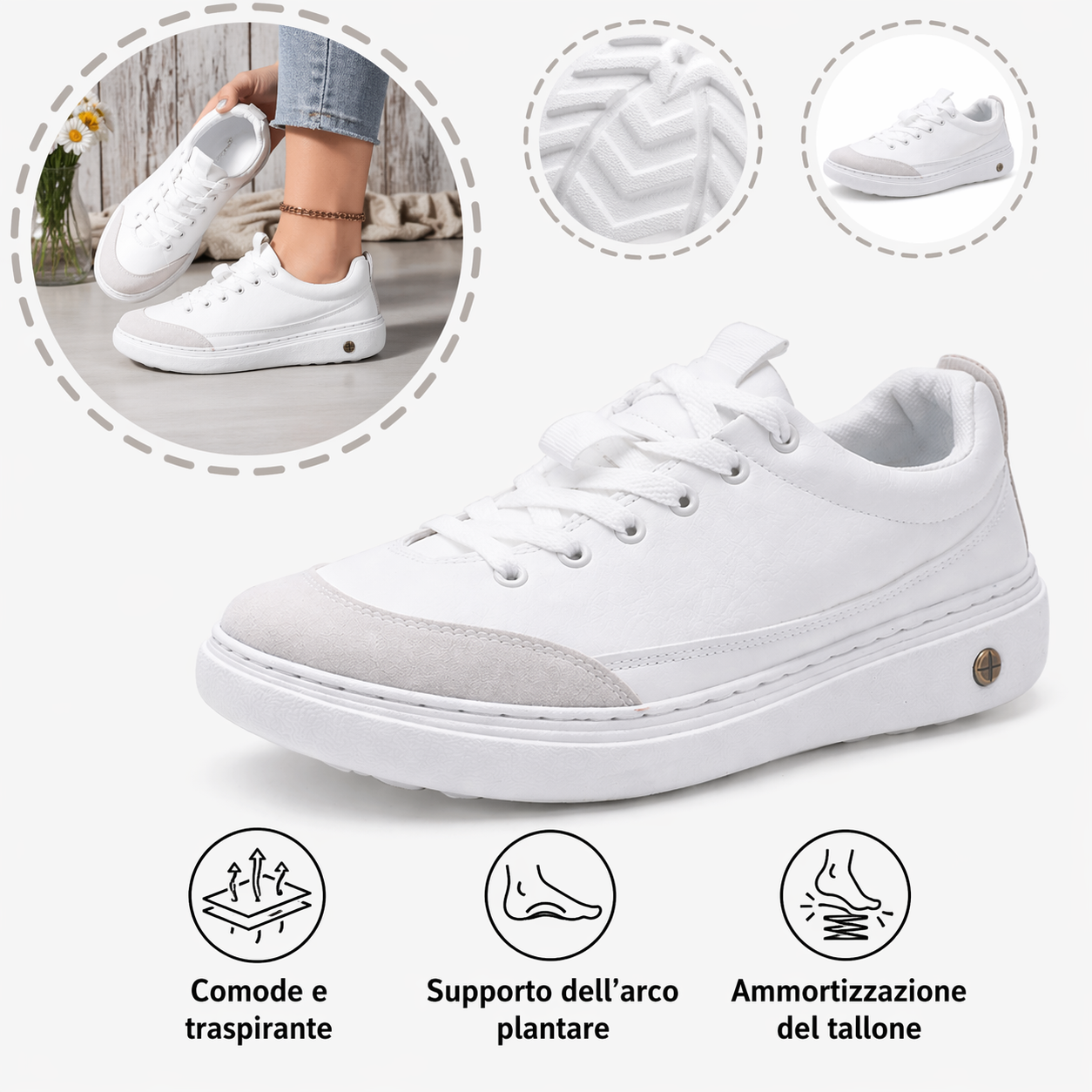 🔥Scarpe ortopediche da uomo: supporto per l'arco plantare, tallone piatto, ideali per chi soffre di fascite plantare 👟Facili e comode a ogni passo, senza dolore ✅