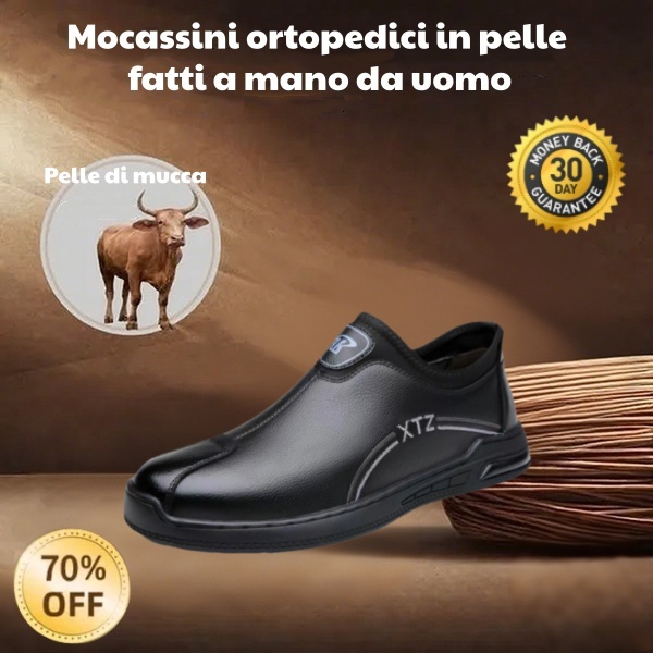 🐂 Scarpe da uomo in pelle di vitello prodotte in Australia 👞 Cucite a mano, facili da indossare e da togliere ✅ Supporto dell'arco plantare, sollievo dal dolore - camminare confortevole