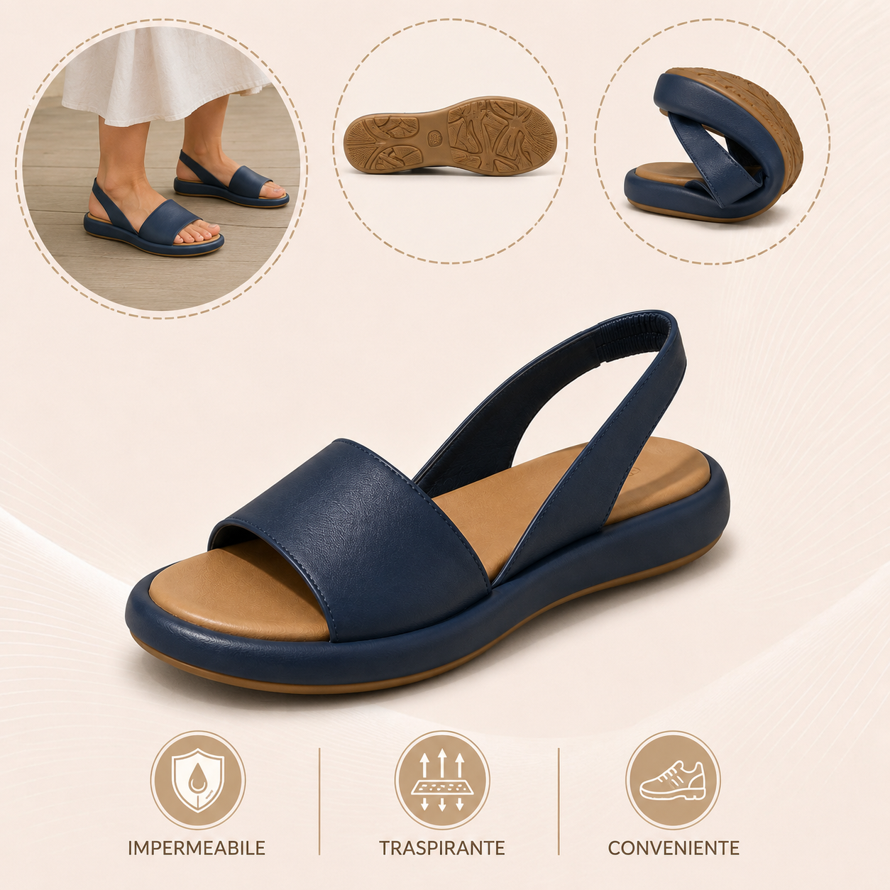 ⏰Ultimo giorno! Sconto del 30% - Non perdete l'occasione! ✅ Sandali comodi con supporto plantare per alleviare il dolore ai piedi - Design ergonomico