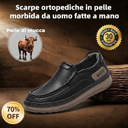 🐂 Scarpe da uomo in pelle di vitello, cucite a mano in Australia 👞 Sollievo intelligente dal dolore tramite IA, facili da indossare e da togliere ✅ Piena correzione: impermeabili e antiscivolo