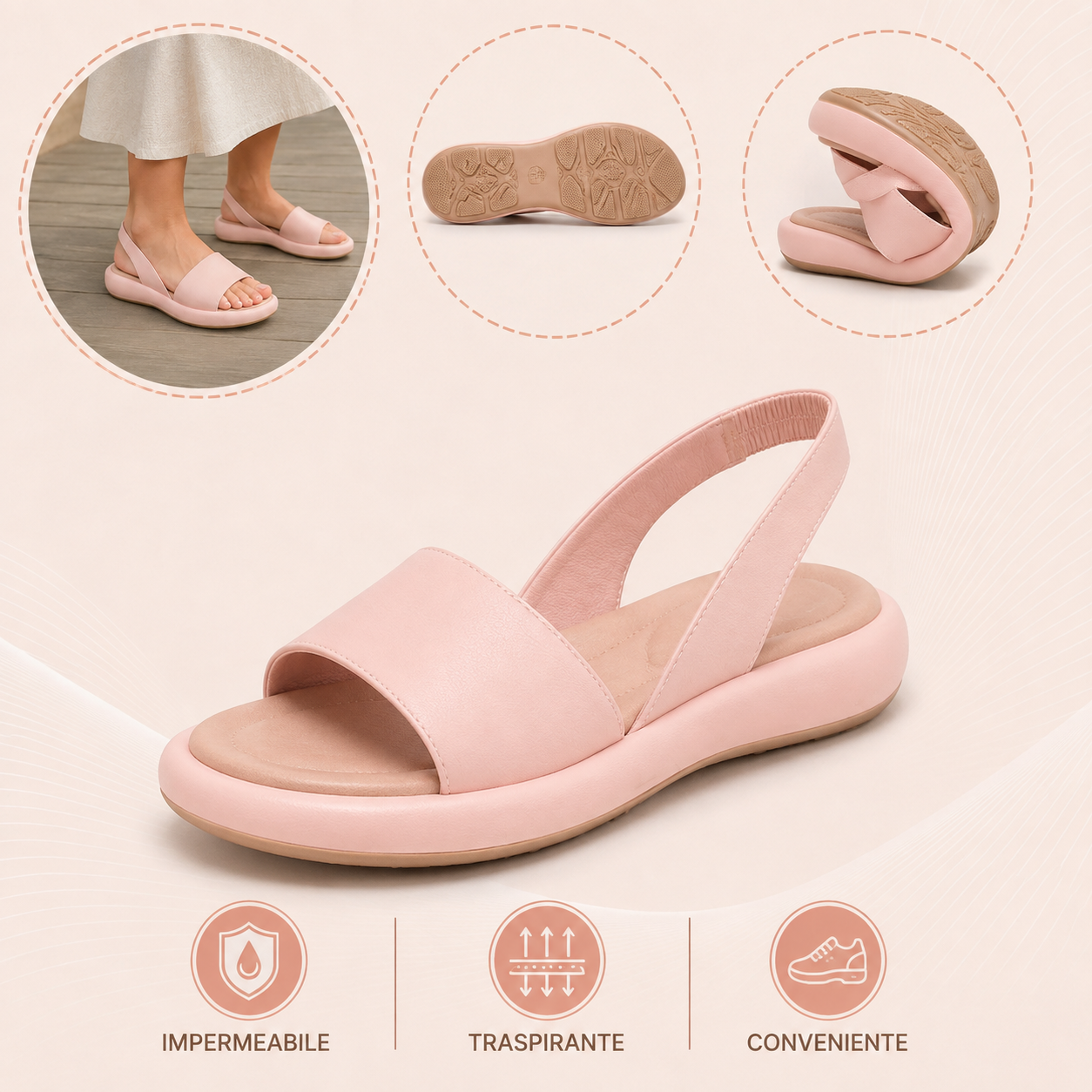 ⏰Ultimo giorno! Sconto del 30% - Non perdete l'occasione! ✅ Sandali comodi con supporto plantare per alleviare il dolore ai piedi - Design ergonomico
