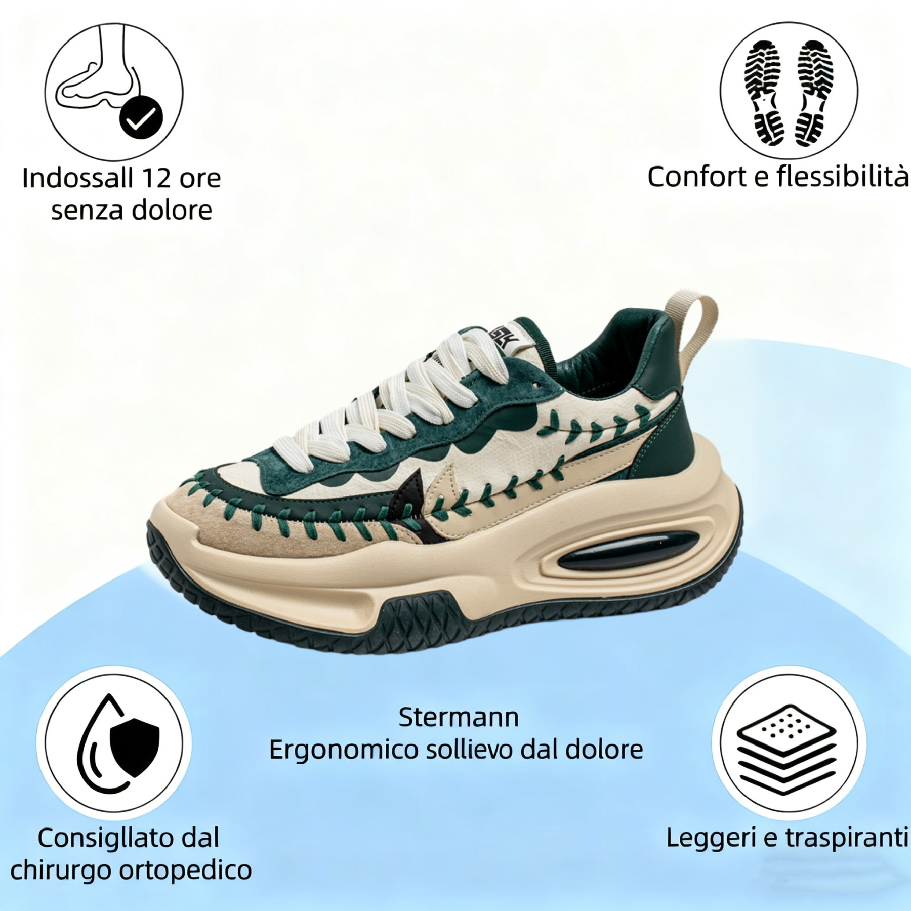 🔥Sconto del 70% l'ultimo giorno, non perdertelo ⏰ Nuove scarpe casual ergonomiche 👞 Supporto dell'arco plantare - camminata comoda