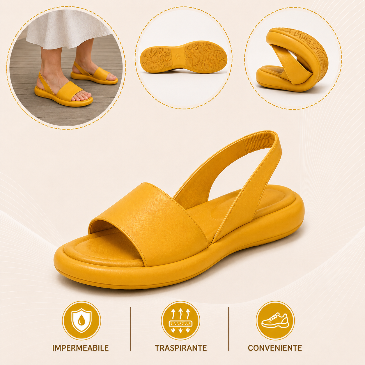 ⏰Ultimo giorno! Sconto del 30% - Non perdete l'occasione! ✅ Sandali comodi con supporto plantare per alleviare il dolore ai piedi - Design ergonomico