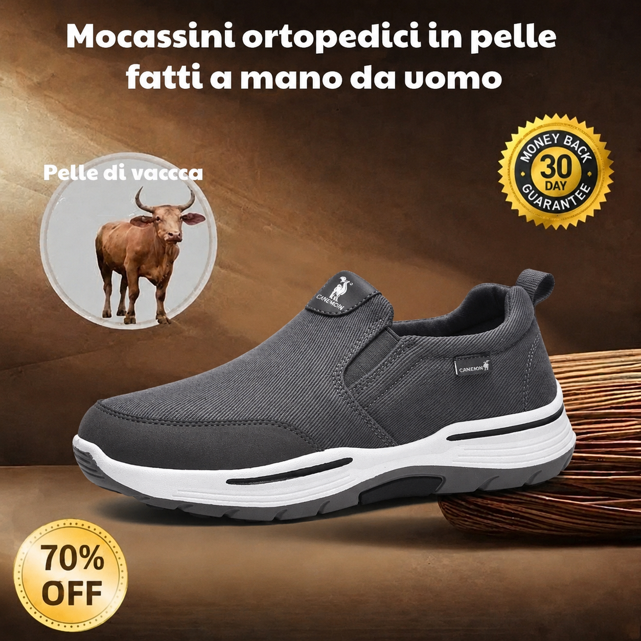 🔥 Scarpe ortopediche da uomo australiane, fatte a mano 👞 Sollievo intelligente dal dolore, facili da indossare e da togliere ✅ Impermeabili e antiscivolo - Ampia gamma di taglie