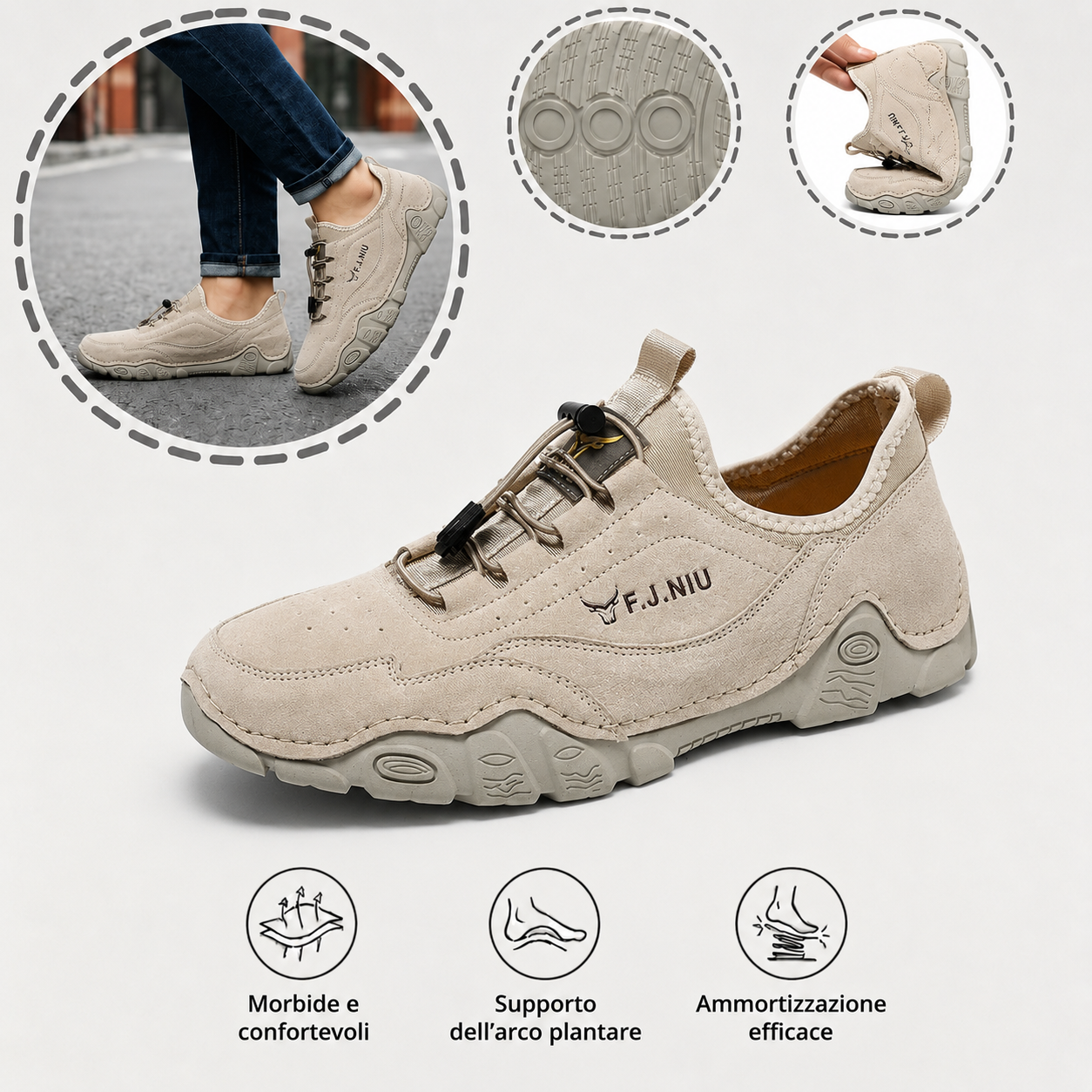 🐂 Scarpe da uomo in pelle di vitello, cucite a mano in Australia 👞 Sollievo intelligente dal dolore tramite IA, facili da indossare e da togliere ✅ Piena correzione: impermeabili e antiscivolo