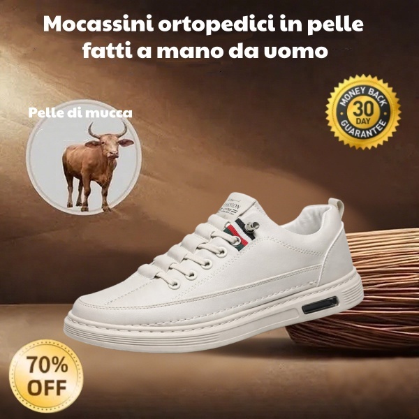 ⏰Comprane uno, prendine un altro gratis!🔥 Scarpe ortopediche da uomo, realizzate a mano con vera pelle bovina australiana🐂 con supporto plantare✅Tutte le taglie disponibili