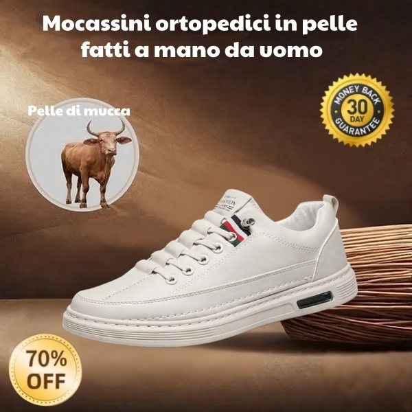 ⏰Comprane uno, prendine un altro gratis!🔥 Scarpe ortopediche da uomo, realizzate a mano con vera pelle bovina australiana🐂 con supporto plantare✅Tutte le taglie disponibili
