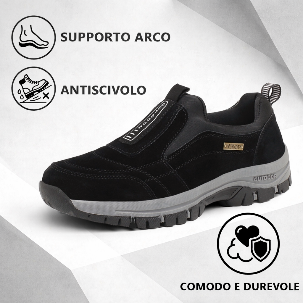 🔴Scarpe in pelle scamosciata di alta qualità🦶Alleviano il dolore ai piedi e la fascite plantare - Impermeabili, antiscivolo e facili da indossare e togliere✅Disponibili in diverse taglie