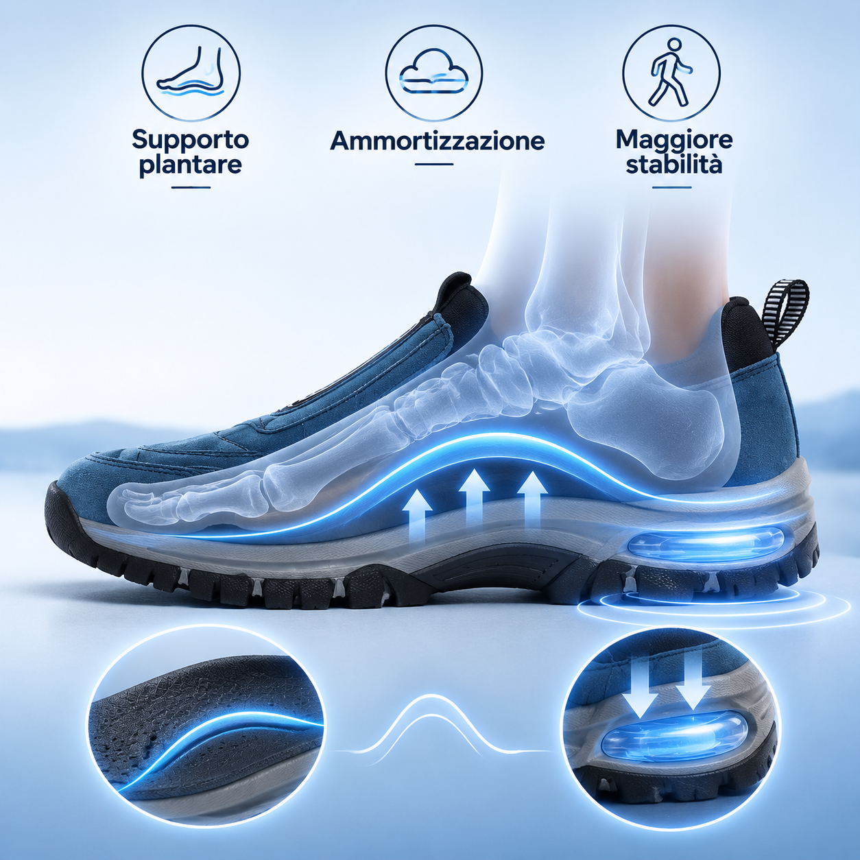 ⏰Sconto del 30% - Non perdete l'occasione! 🔥Bestseller 2026✅ Scarpe comode da passeggio, supporto per l'arco plantare, alleviano il dolore ai piedi - Design ergonomico