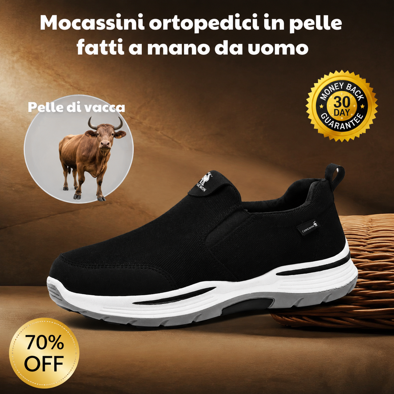 🔥 Scarpe ortopediche da uomo australiane, fatte a mano 👞 Sollievo intelligente dal dolore, facili da indossare e da togliere ✅ Impermeabili e antiscivolo - Ampia gamma di taglie