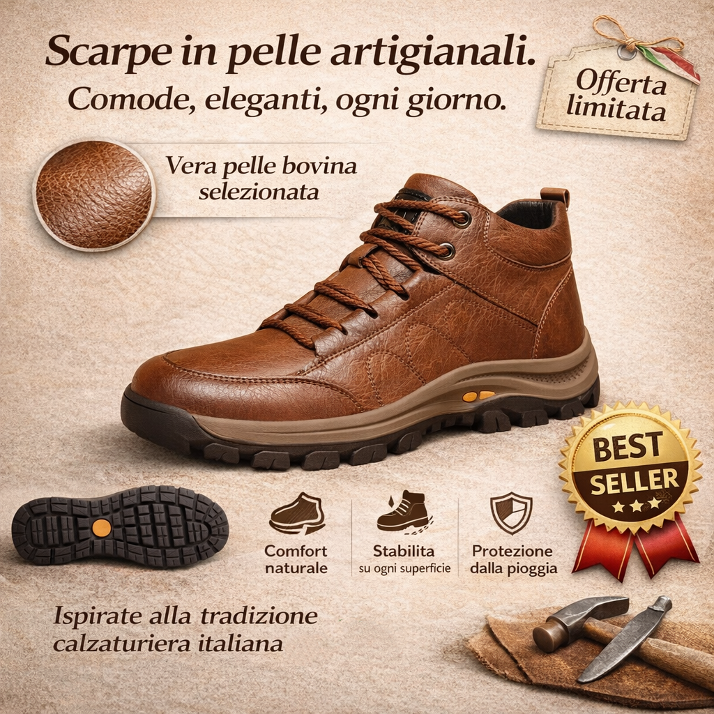 🔴Scarpe italiane in vera pelle cucite a mano✅Scarpe ortopediche intelligenti + supporto per la caviglia🦶Comode e antiscivolo (adatte a persone con problemi ai piedi!)