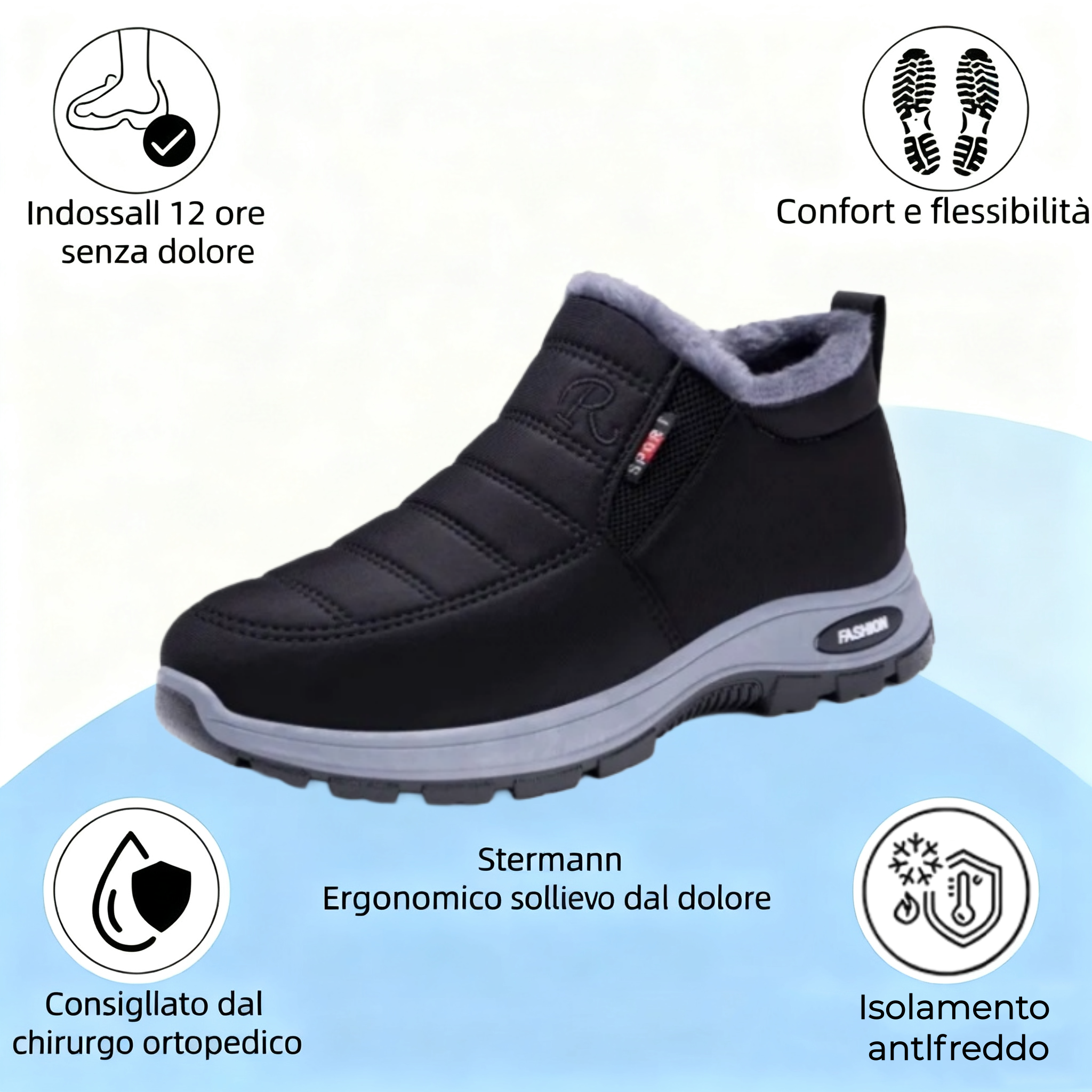 🔥Marchio australiano di lusso ⏰Scarpe ortopediche in pelle scamosciata - Scarpe ortopediche invernali ergonomiche🦶 - Alleviano il dolore ai piedi - Unisex
