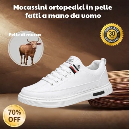 ⏰Comprane uno, prendine un altro gratis!🔥 Scarpe ortopediche da uomo, realizzate a mano con vera pelle bovina australiana🐂 con supporto plantare✅Tutte le taglie disponibili