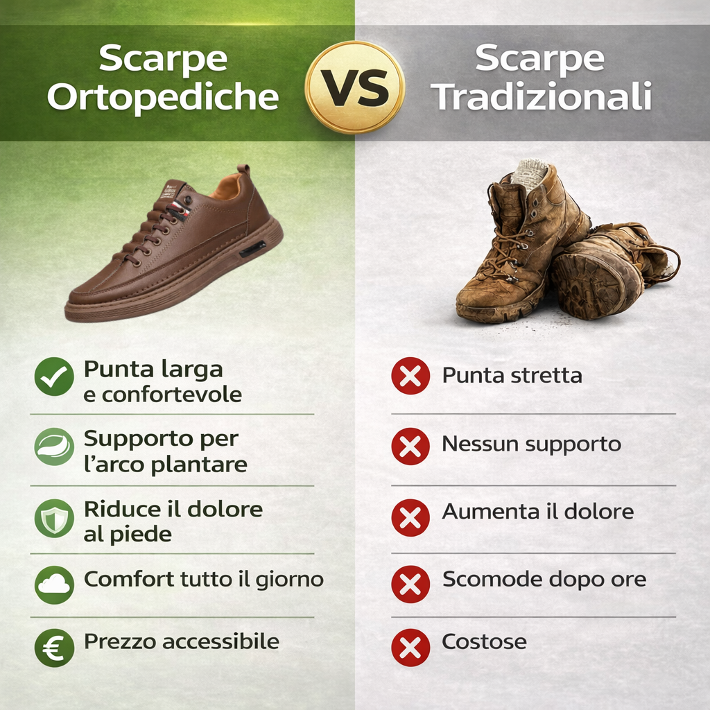 ⏰Comprane uno, prendine un altro gratis!🔥 Scarpe ortopediche da uomo, realizzate a mano con vera pelle bovina australiana🐂 con supporto plantare✅Tutte le taglie disponibili