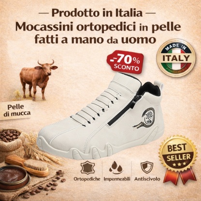 ⏰Sconto del 30% oggi, non lasciartelo sfuggire! 🔥 Scarpe ortopediche da uomo, realizzate a mano in vera pelle 🐂 Impermeabili e antiscivolo ✅ Supporto dell'arco plantare per un comfort che dura tutto il giorno