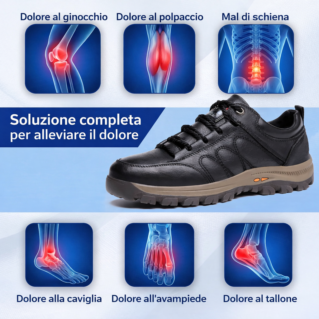 【🎁Acquista uno e ricevi uno gratis】Scarpe ortopediche da uomo, in pelle di vitello cucita a mano🐂 Impermeabili e antiscivolo - Supporto per l'arco plantare✅ Tutte le taglie disponibili
