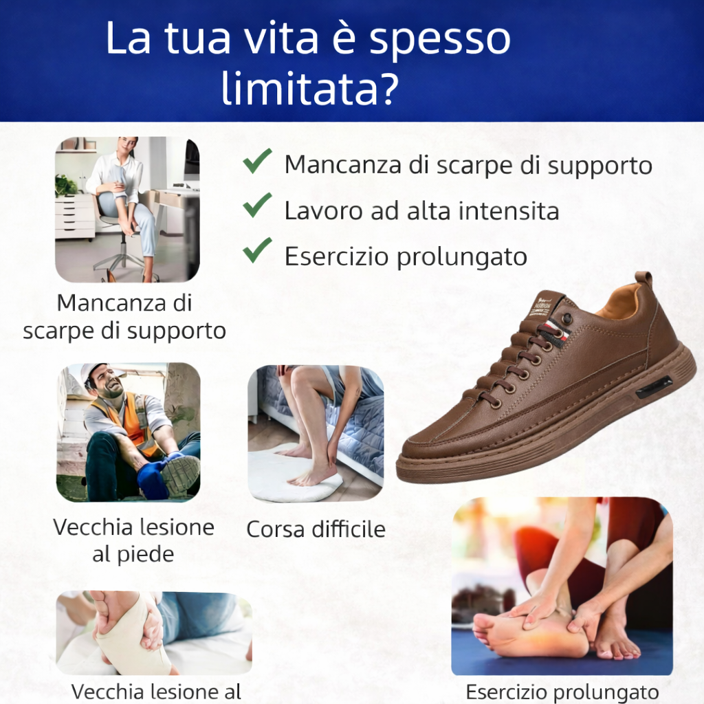 ⏰Comprane uno, prendine un altro gratis!🔥 Scarpe ortopediche da uomo, realizzate a mano con vera pelle bovina australiana🐂 con supporto plantare✅Tutte le taglie disponibili