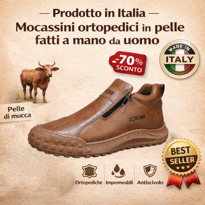 🐂【Ortesi plantare intelligente AI】Pelle di alta qualità + cucita a mano: un must per gli uomini🔴Podologo portatile