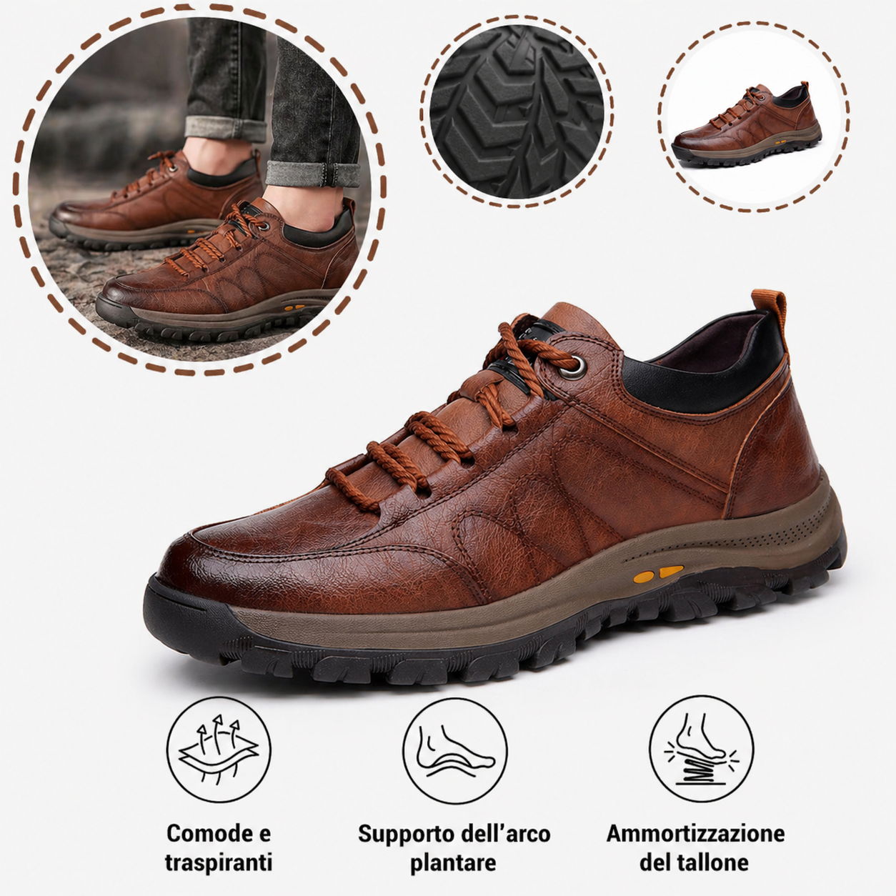 🔥 Scarpe da uomo in pelle di vitello, realizzate a mano in Australia 👞 Sollievo intelligente dal dolore, facili da indossare e da togliere ✅ Completamente correttive: impermeabili e antiscivolo