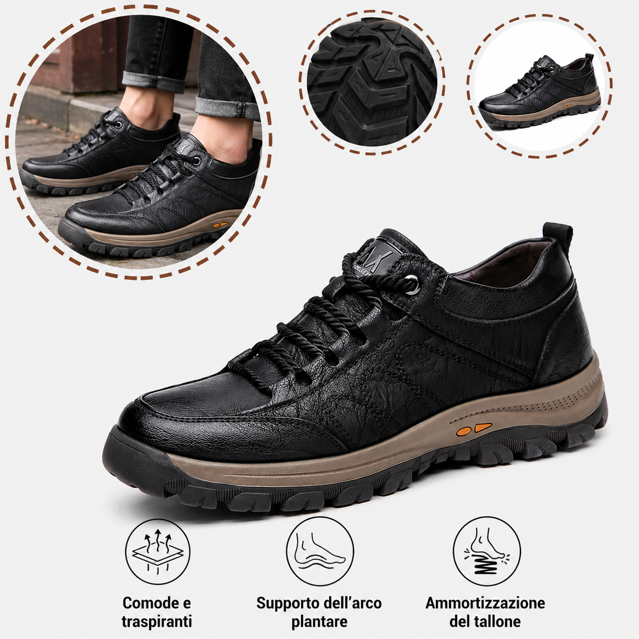 🔥 Scarpe da uomo in pelle di vitello, realizzate a mano in Australia 👞 Sollievo intelligente dal dolore, facili da indossare e da togliere ✅ Completamente correttive: impermeabili e antiscivolo
