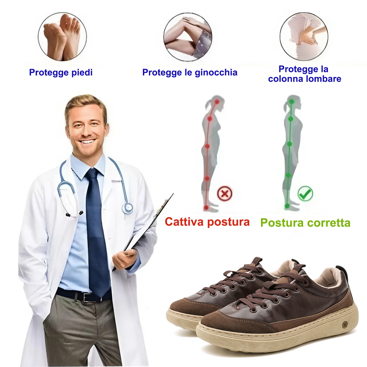 🎁Offerta a tempo limitato: 30% di sconto🔴Scarpe in pelle di alta qualità🦶Alleviano il dolore ai piedi e la fascite plantare - Impermeabili e antiscivolo✅Disponibili in diverse taglie