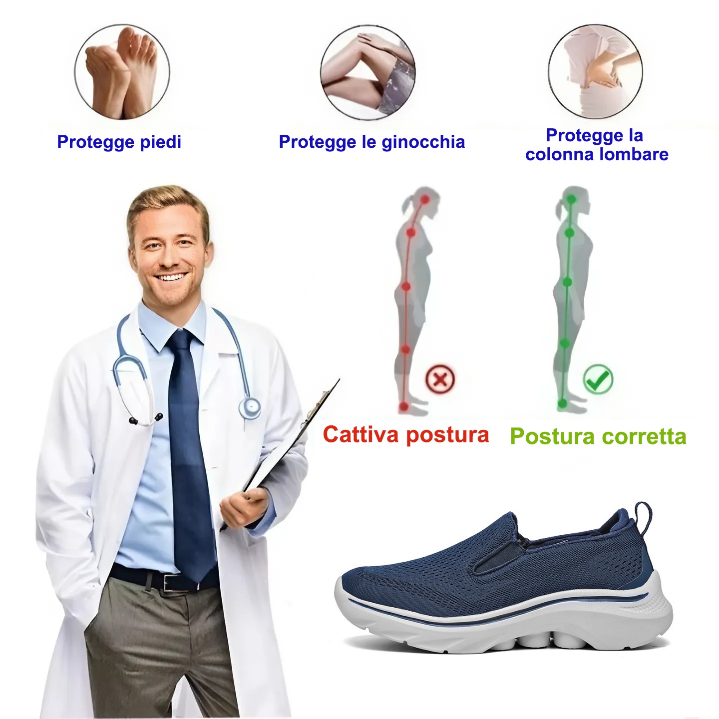 🔥Scarpe ortopediche dal design ergonomico⏰ Scarpe in mesh leggere e traspiranti👞 Gamma completa di taglie: cammina con sicurezza