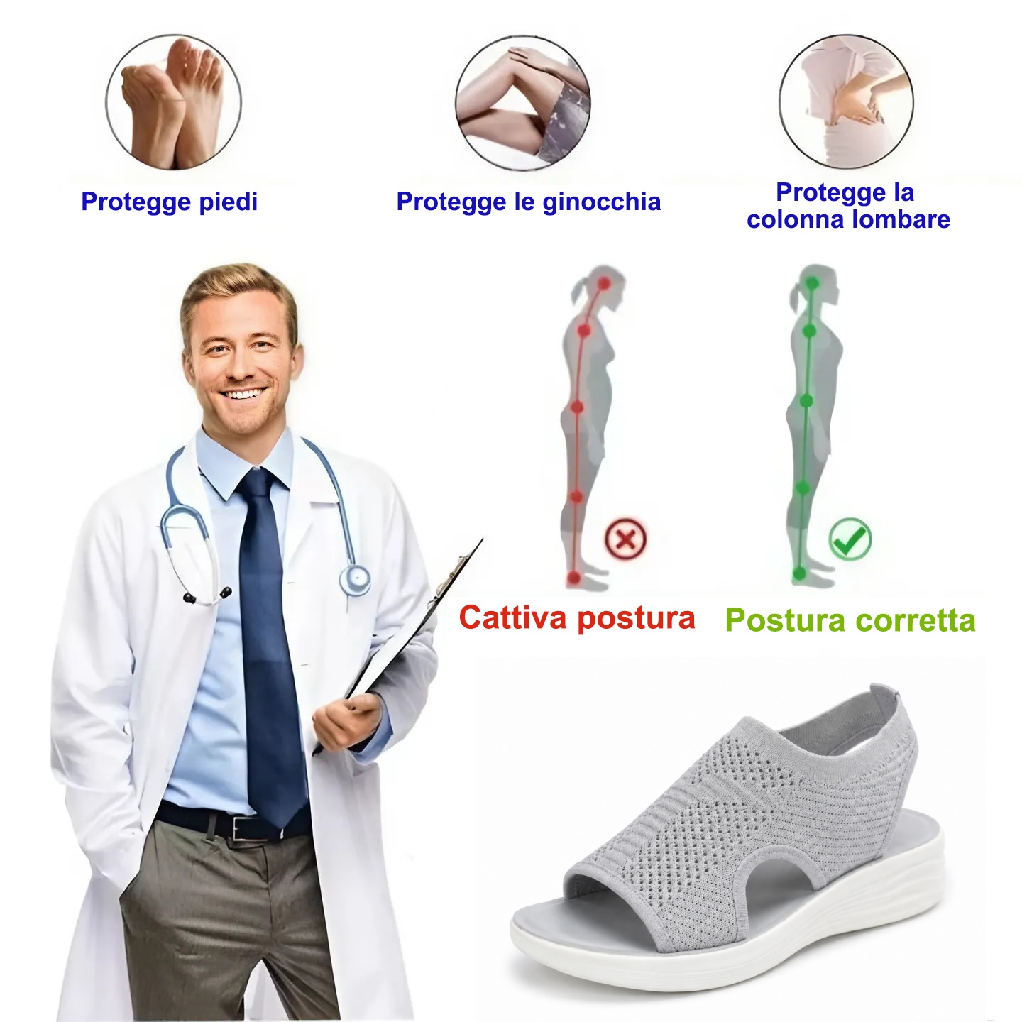 🔥 Sandali da donna comodi | Supporto ergonomico 👡 Disponibili in tutte le taglie: cammina con sicurezza ✅ Perfetti per le calde giornate estive
