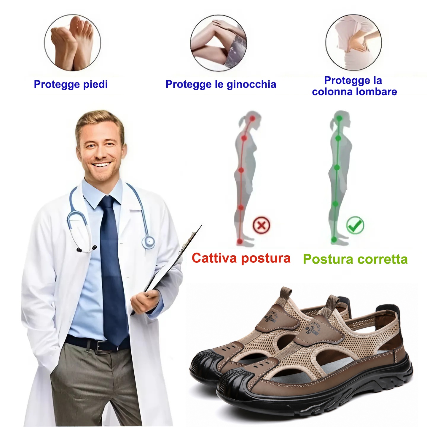 ⏰Ultimo giorno, 30% di sconto - Non perdete l'occasione!✅ Sandali comodi, supporto per l'arco plantare, alleviano il dolore ai piedi - Design ergonomico