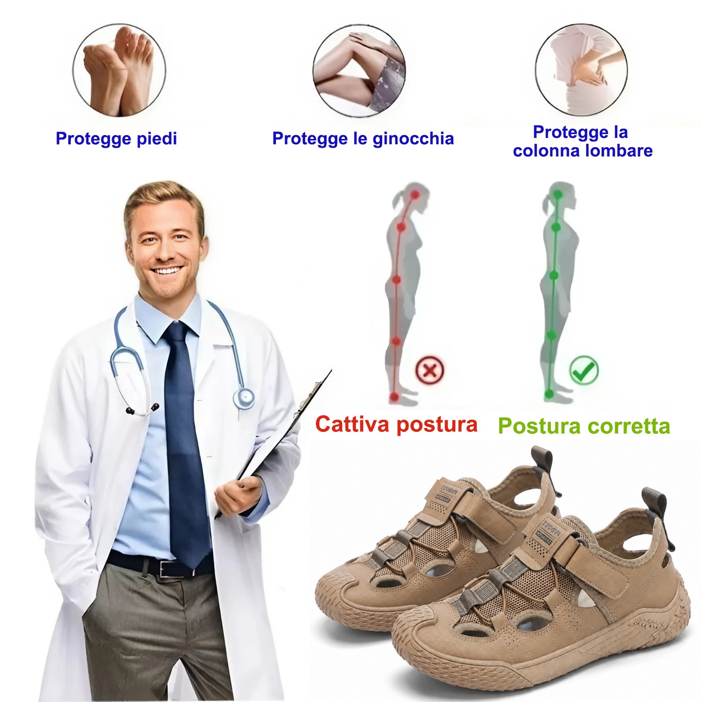 ⏰Sconto del 30% oggi - Non perdete l'occasione! 🔥 - Scarpe estive ortopediche in morbida pelle scamosciata, comode e altamente sostenitive, di un marchio australiano di lusso - Alleviano il dolore ai piedi