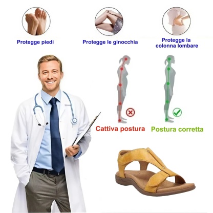 (⏰50% di sconto oggi, non perdertelo) Sandali ortopedici dal design ergonomico, cuciti a mano + suola antiscivolo ✅ Supporto dell'arco plantare: camminata confortevole