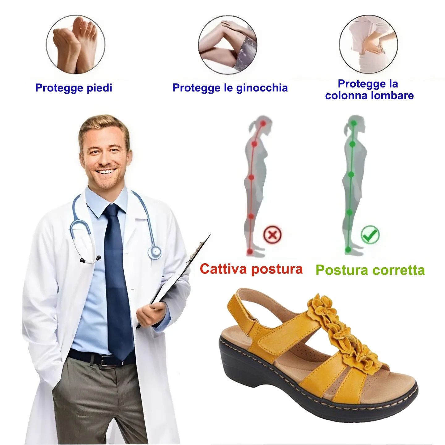 (⏰Sconti primaverili a metà prezzo, che termineranno presto) - Sandali ortopedici estivi con supporto dell'arco plantare, camminata comoda e senza dolore - Design ergonomico