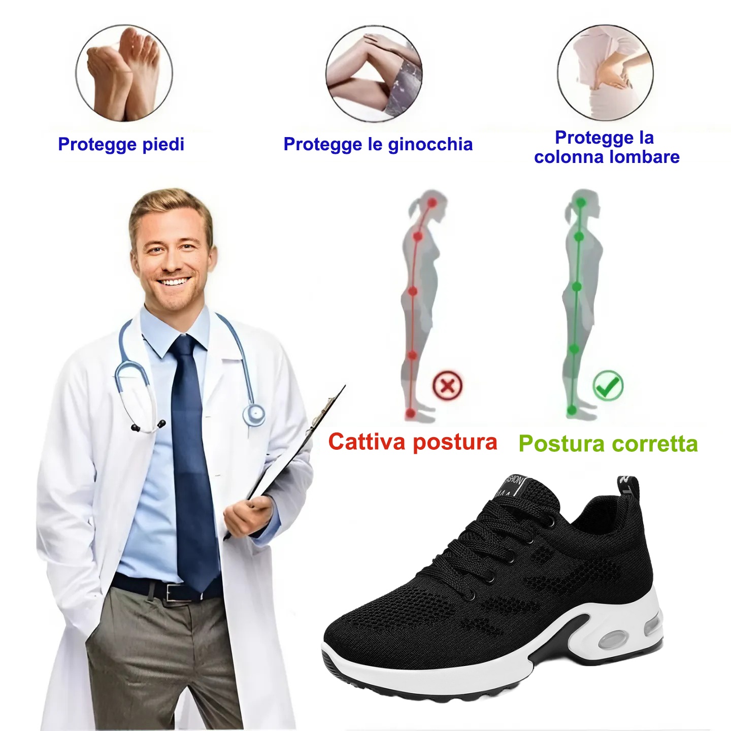 [🔥Offerta speciale di oggi: 50% di sconto - Non perderlo] Scarpe ortopediche da donna dal design ergonomico 👞Supporto dell'arco plantare ✅Camminata confortevole