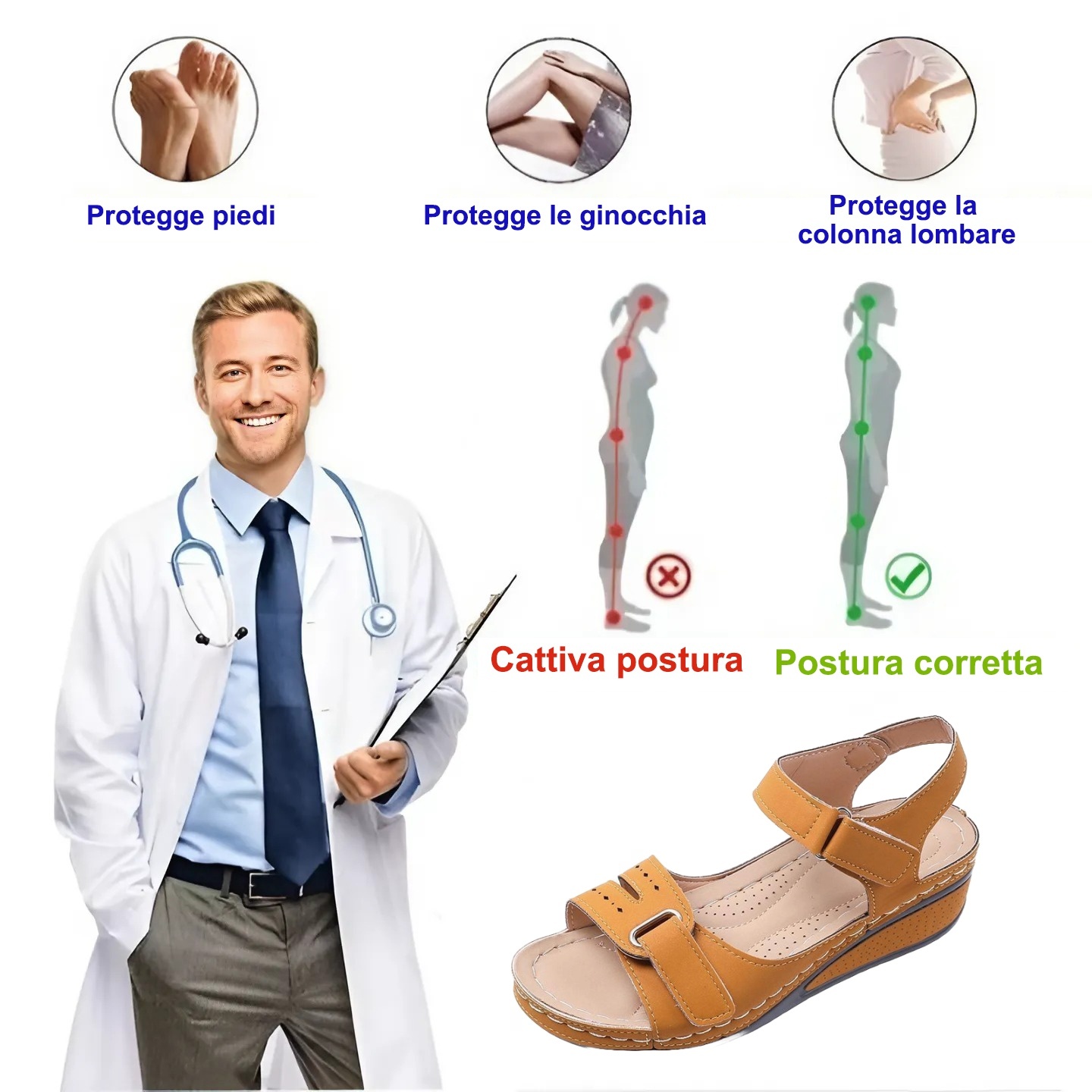 🎁Offerta a tempo limitato: 30% di sconto 🔴 Sandali da passeggio regolabili con tallone aperto 🦶 Eleganti e confortevoli per i problemi ai piedi ✅ Disponibili in diverse taglie