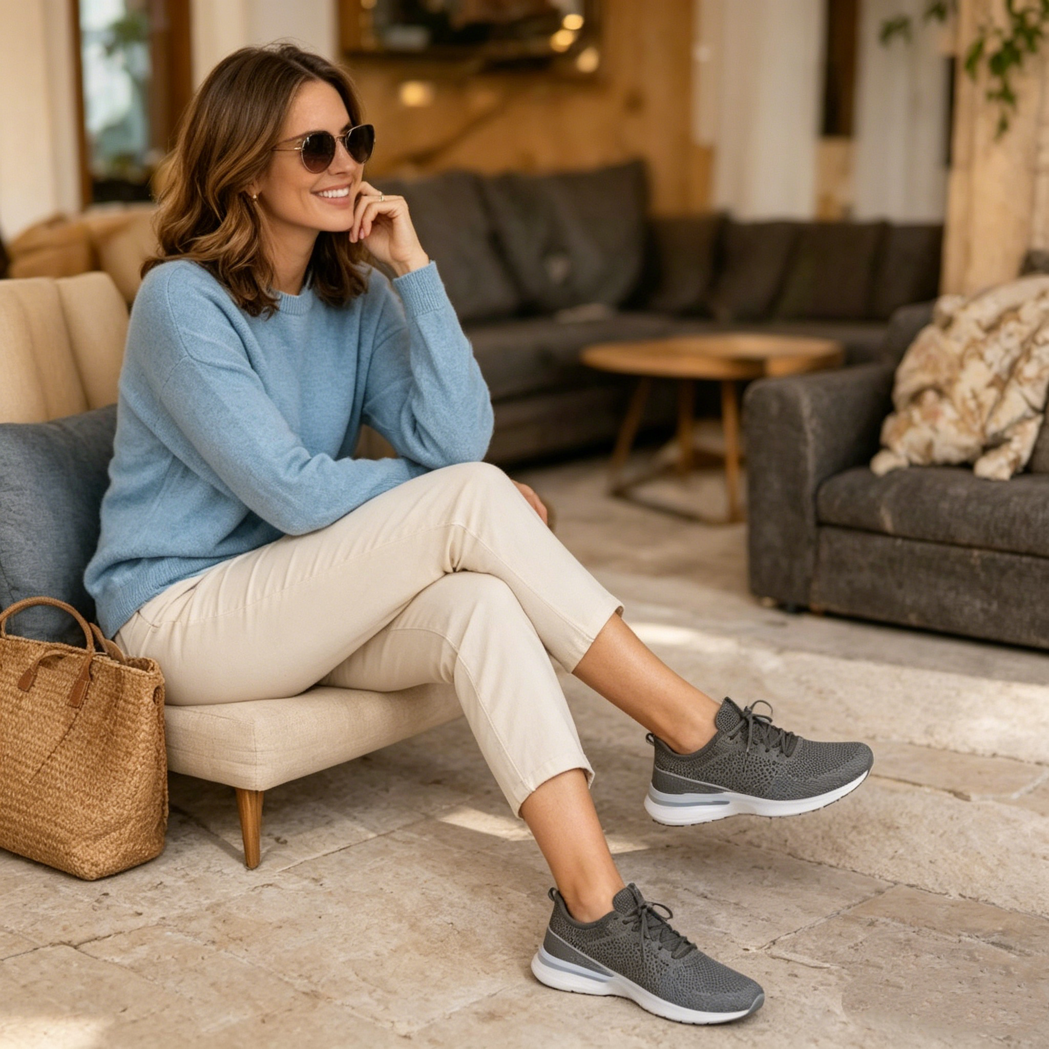 🔥 Scarpe ortopediche estive da donna in mesh — Supporto per l'arco plantare, tacco piatto — Ideali per chi soffre di fascite plantare — Facili, comode e senza dolore a ogni passo ✅