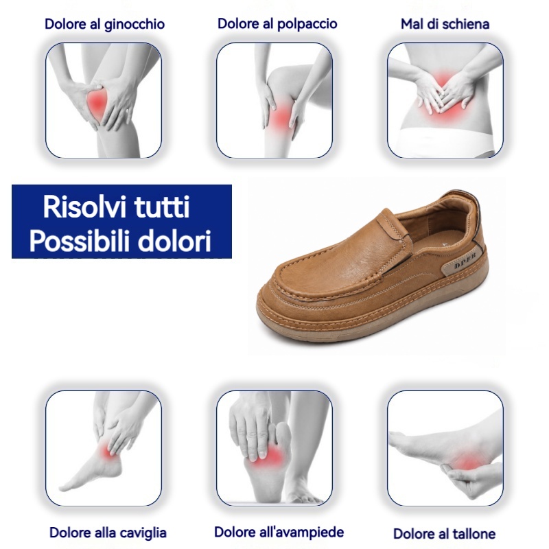 🐂 Scarpe da uomo in pelle di vitello, cucite a mano in Australia 👞 Sollievo intelligente dal dolore tramite IA, facili da indossare e da togliere ✅ Piena correzione: impermeabili e antiscivolo
