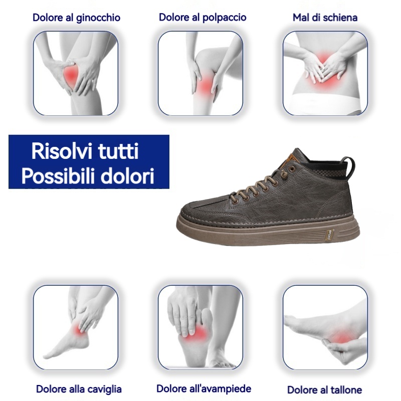 (🎉 Saldi primaverili 50% di sconto, finiranno presto) - Scarpe ortopediche da uomo realizzate in pelle di vitello australiana ✅ Soletta in memory foam ecologica: comfort di camminata, elimina il dolore in 7 giorni