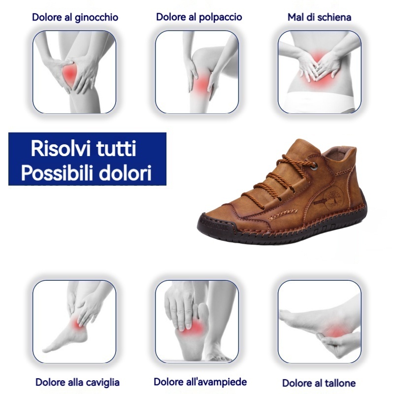 [⏰Sconto del 50% per un periodo limitato, solo per oggi] Scarpe ortopediche in pelle bovina dal design ergonomico 👞Confortevoli (allevia il dolore ai piedi) cucite a mano